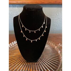 Delicate Double Strand Necklace with‎ Charms (14” / 17”) NWT